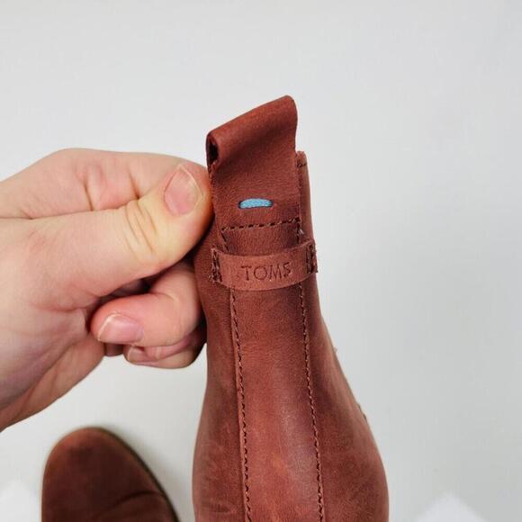 TOMS Women's Burnt Henna Leather Esme Bootie Size: 7.5 - Picture 7 of 9